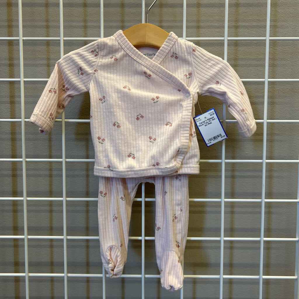 Carter's Ribbed Floral Two Pc Set - 3m