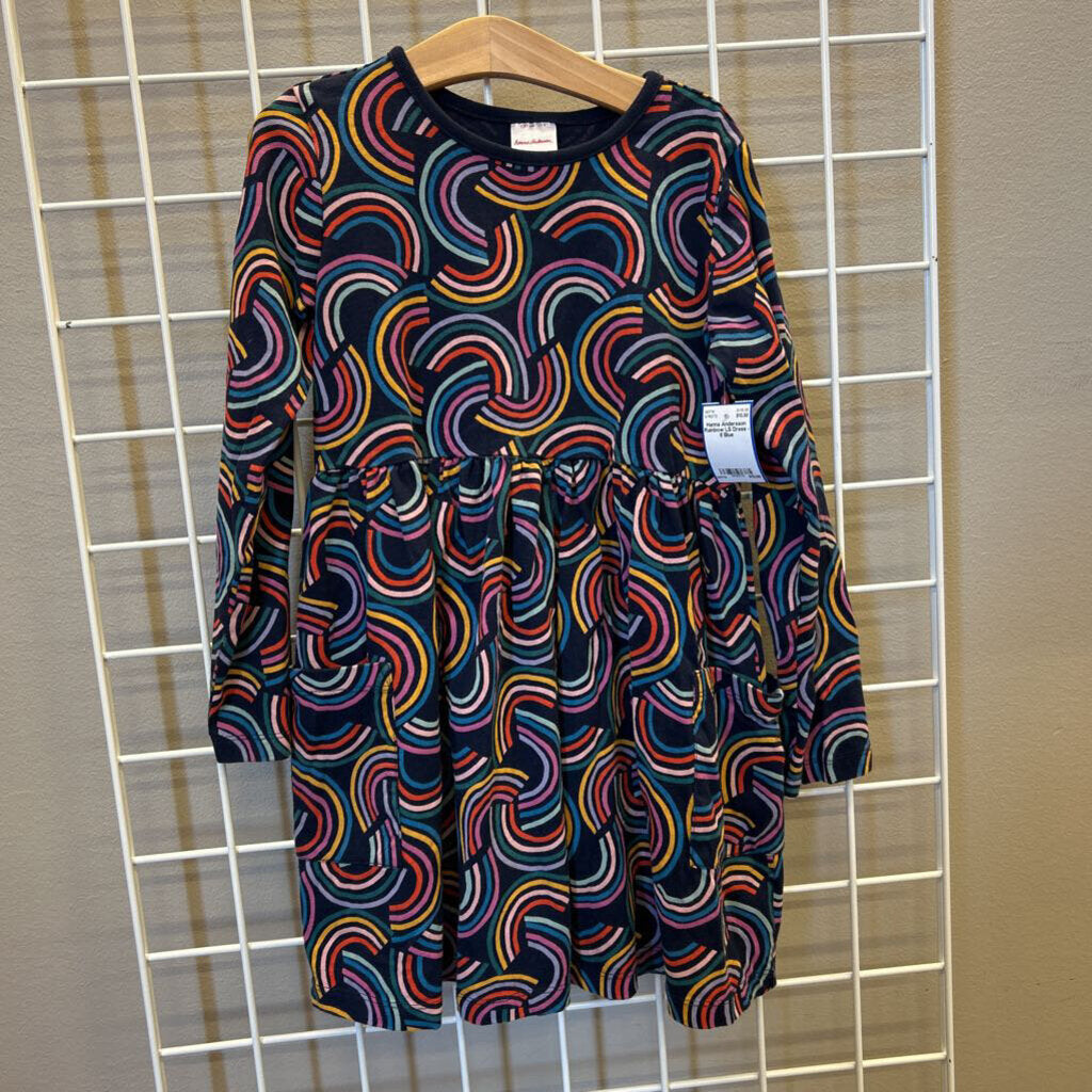 Hanna Andersson Rainbow LS Dress - 8