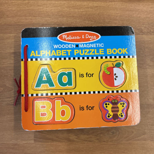 Melissa & Doug Wooden Magnetic Alphabet Puzzle Book