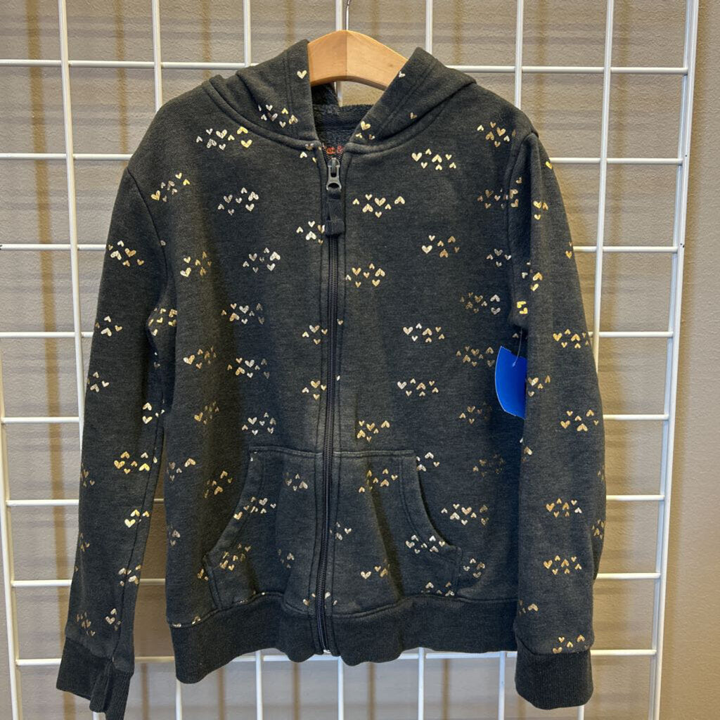Cat & Jack Heart Zip Hoodie - 7/8