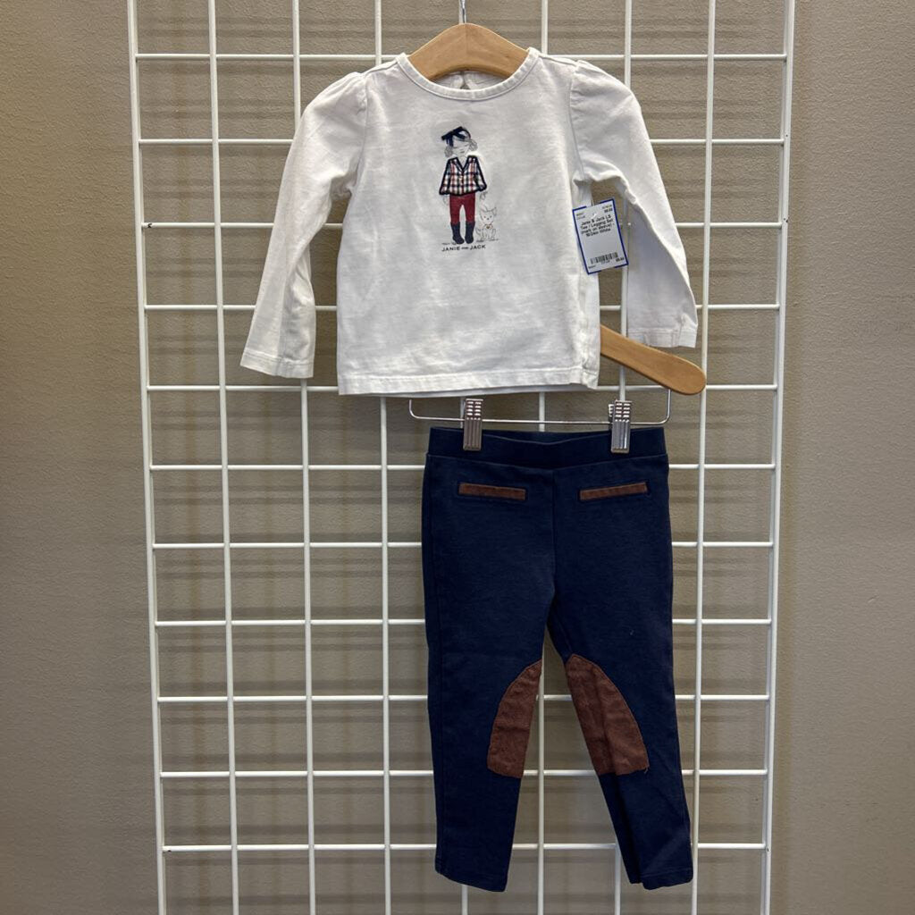 Janie & Jack LS Tee / Legging Set (mark on sleeve) - 18/24m