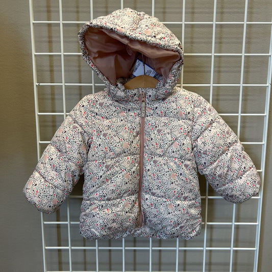 H&M Bird Floral Puffer Jacket - 12/18m