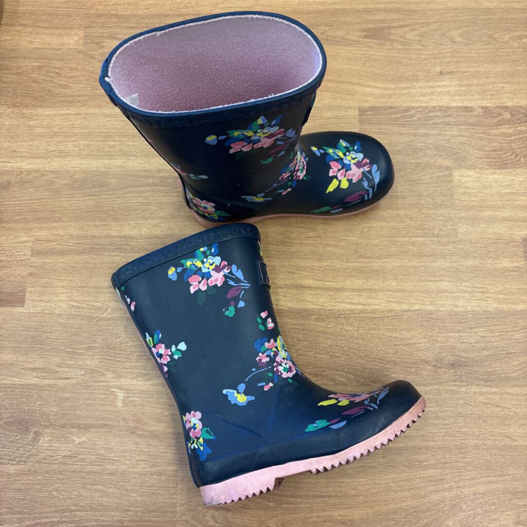 Joules Floral Navy Rain Boots - 9