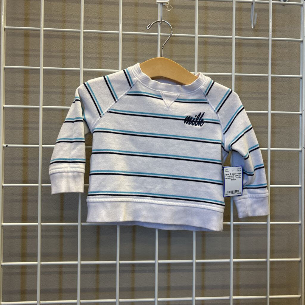 Janie & Jack Stripe Crewneck (marks on sleeve) - 12/18m