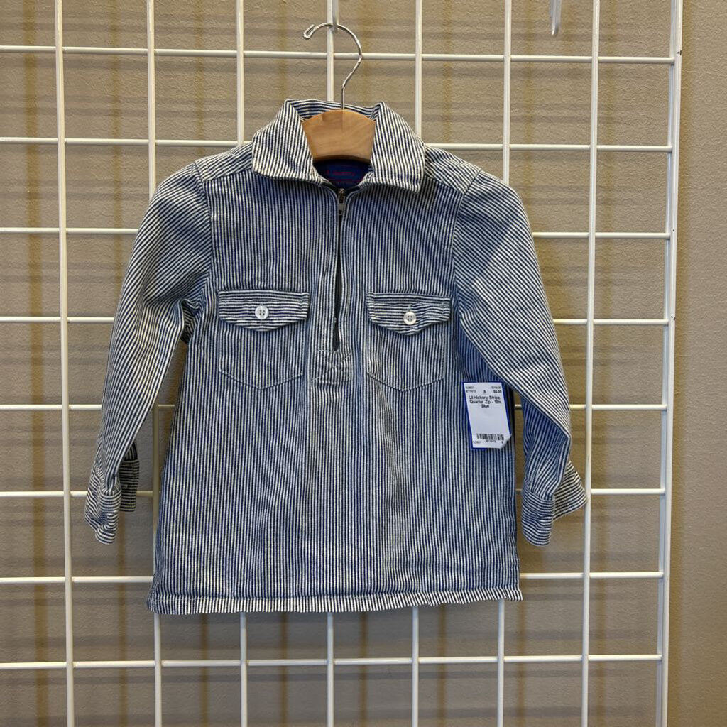 Lil Hickory Stripe Quarter Zip - 18m