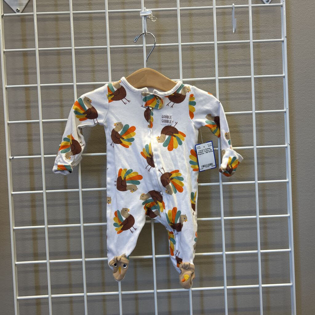 Carter's Gobble Gobble Turkey Zip Pajamas - NB