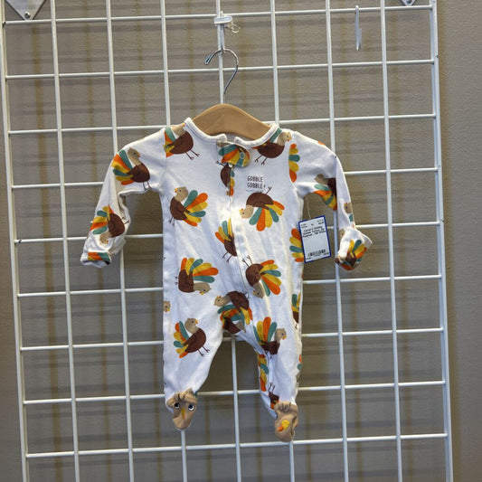 Carter's Gobble Gobble Turkey Zip Pajamas - NB