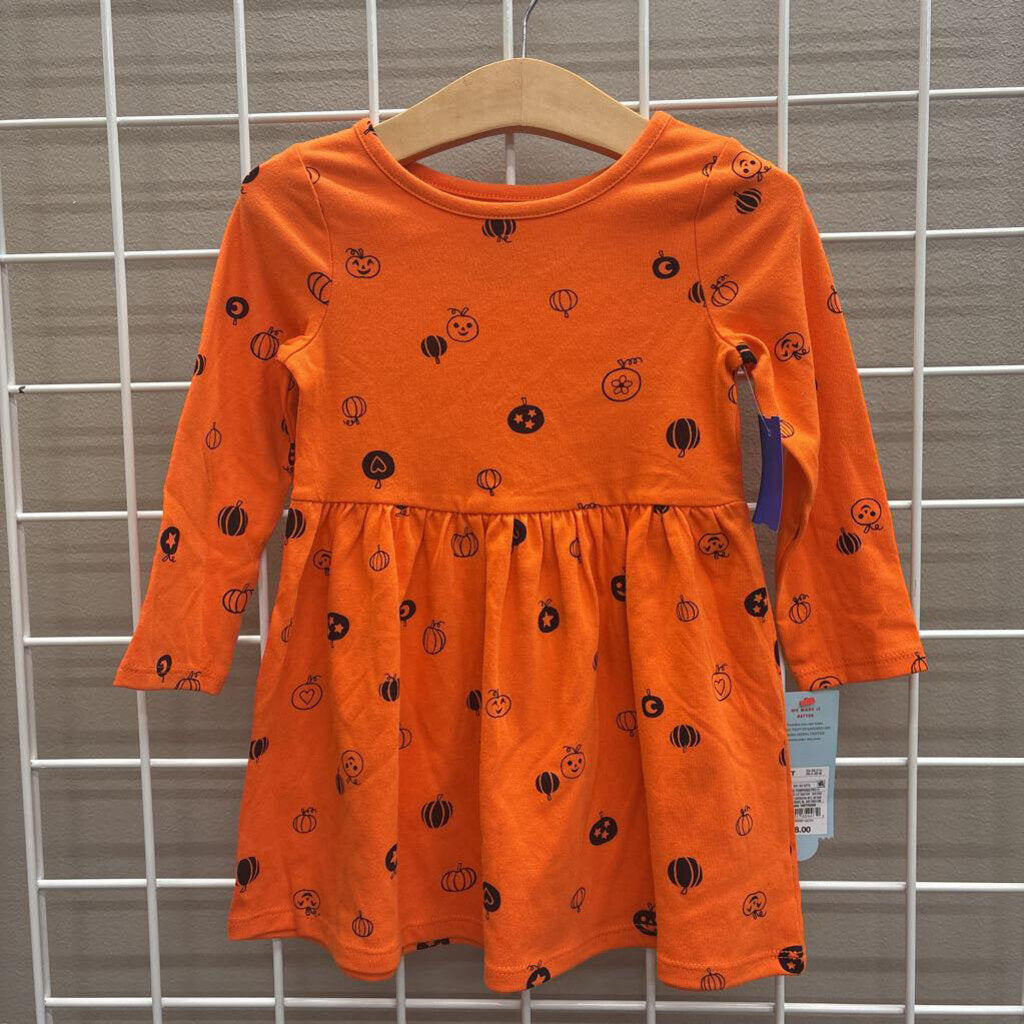 NWT Cat & Jack Pumpkin LS Dress - 2T