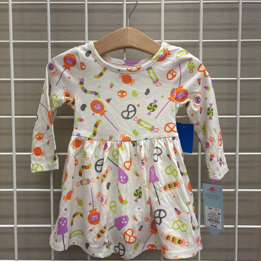 NWT Cat & Jack Candy LS Dress - 12m