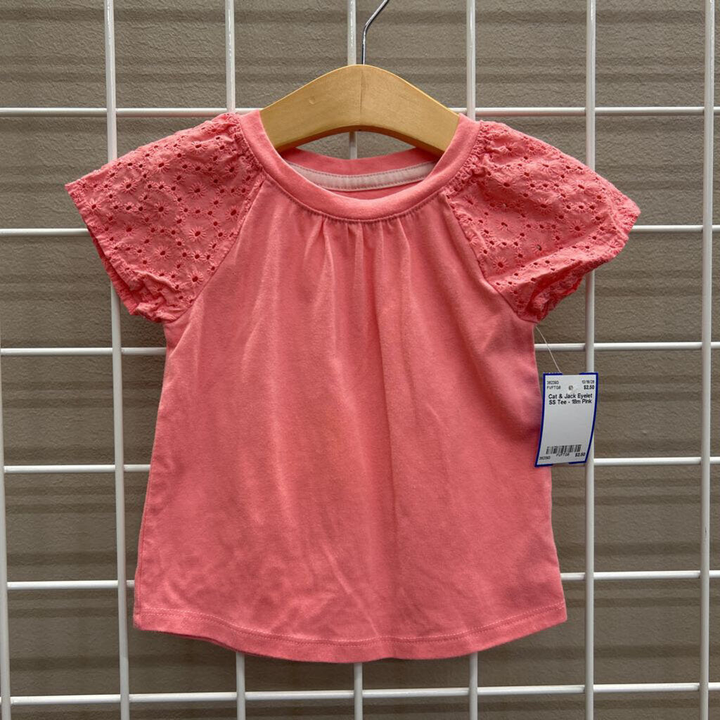 Cat & Jack Eyelet SS Tee - 18m
