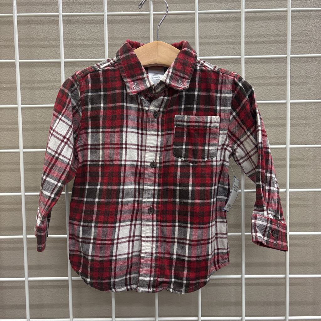 Gymboree Plaid Flannel LS Button Up - 18/24m