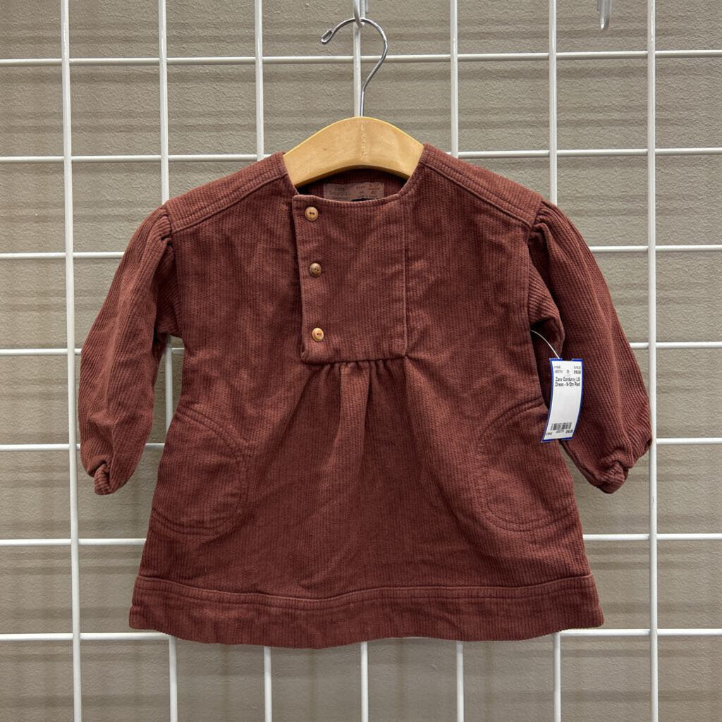 Zara Corduroy LS Dress - 9-12m