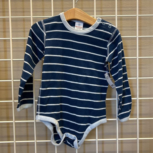 Hanna Andersson Striped LS Onesie - 3T