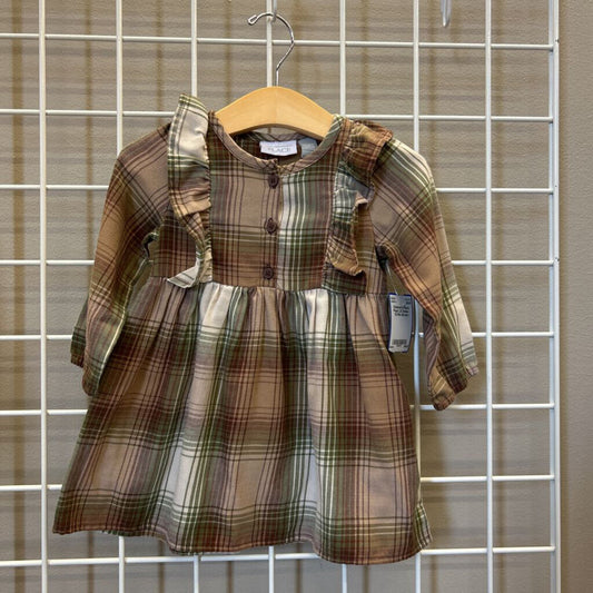 Children's Place Plaid LS Dress - 12/18m
