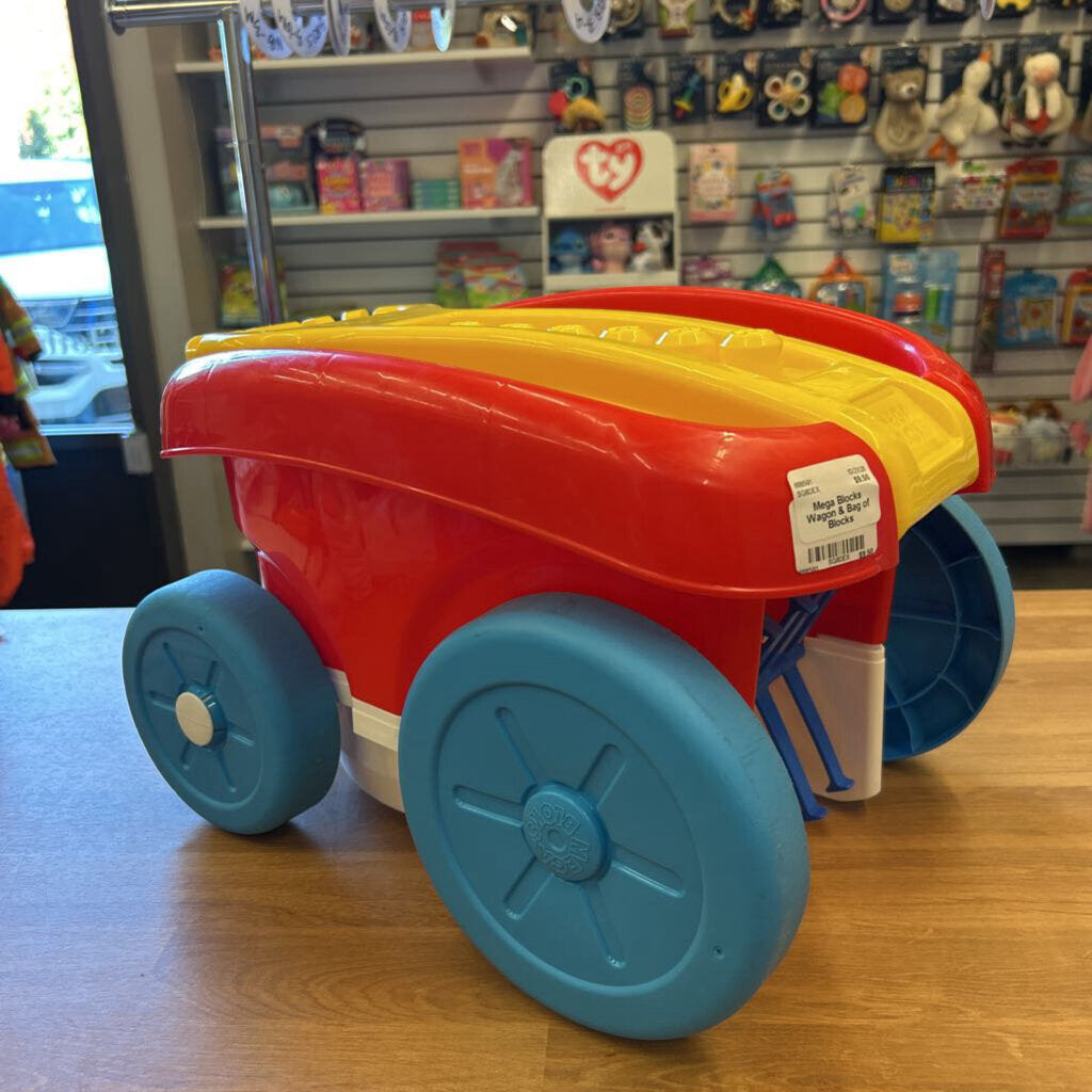 Mega Blocks Wagon & Bag of Blocks