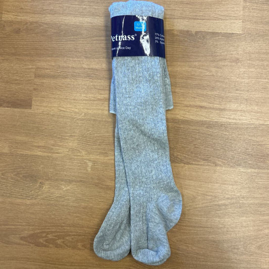 NEW Petrass Grey Knit Tights - 12/18m