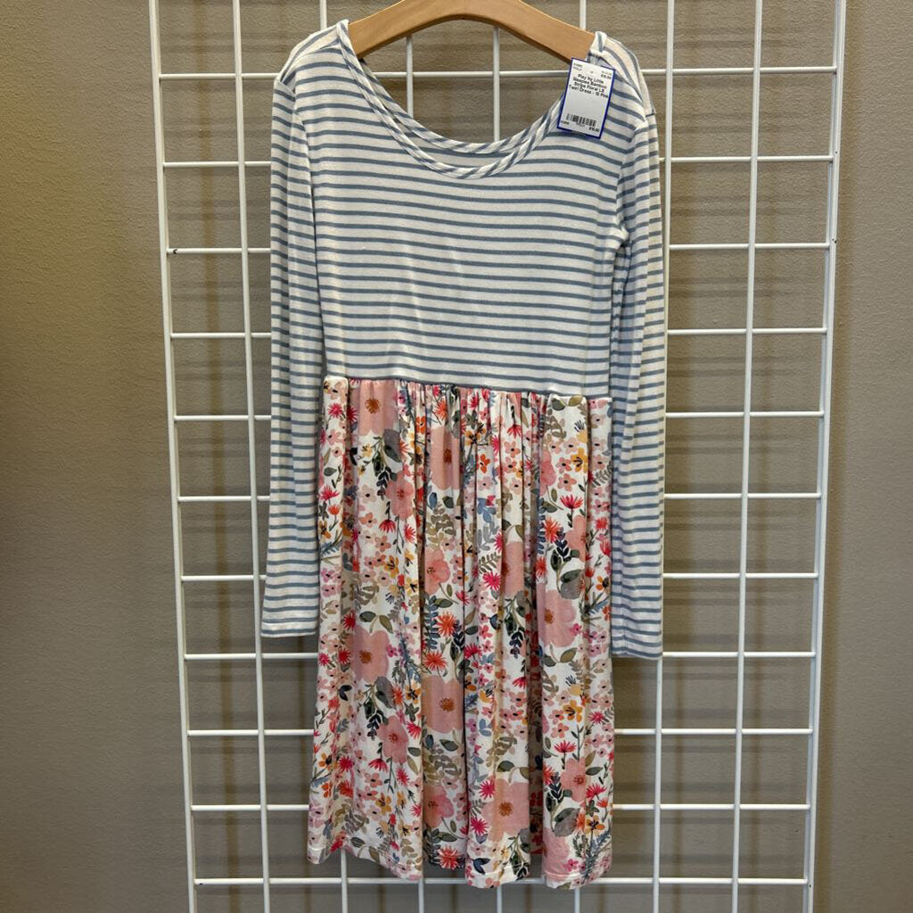 Play by Little Sleepies Bamboo Stripe Floral LS Twirl Dress - 10