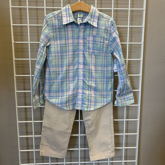 NWT Little Me Plaid / Pants Set - 4T