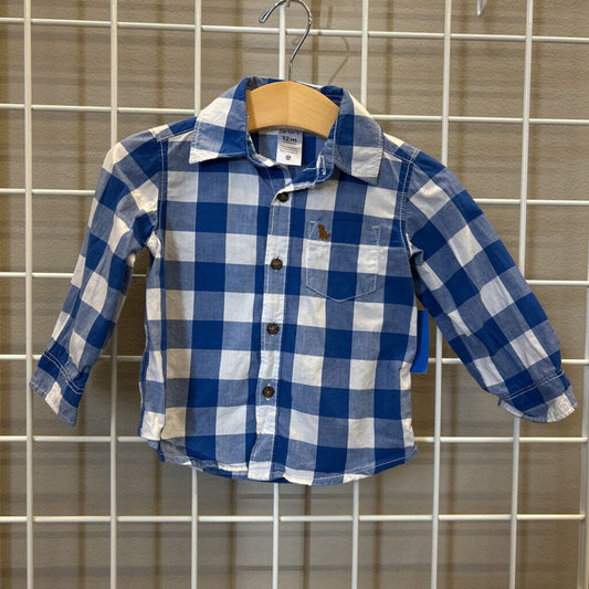 Carter's Plaid LS Button Up - 12m