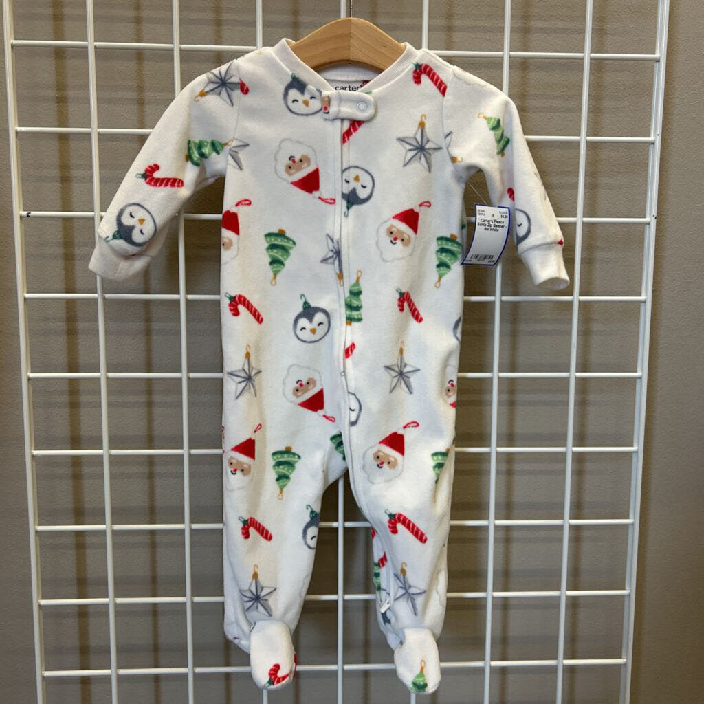 Carter's Fleece Santa Zip Sleeper - 6m