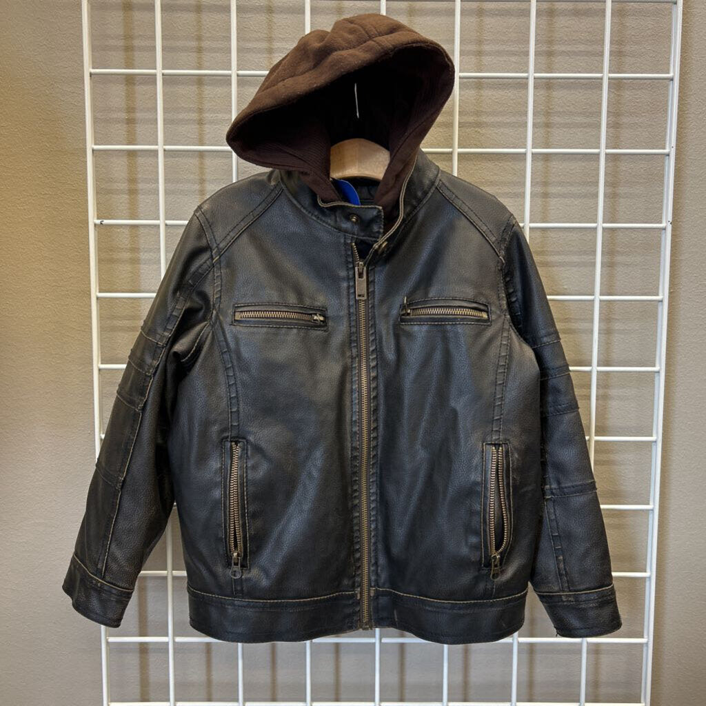 Black Rivet Faux Leather Jacket - 5