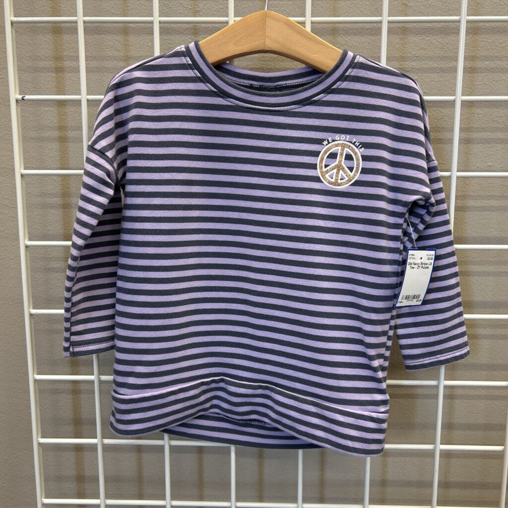 Old Navy Stripe LS Tee - 2T