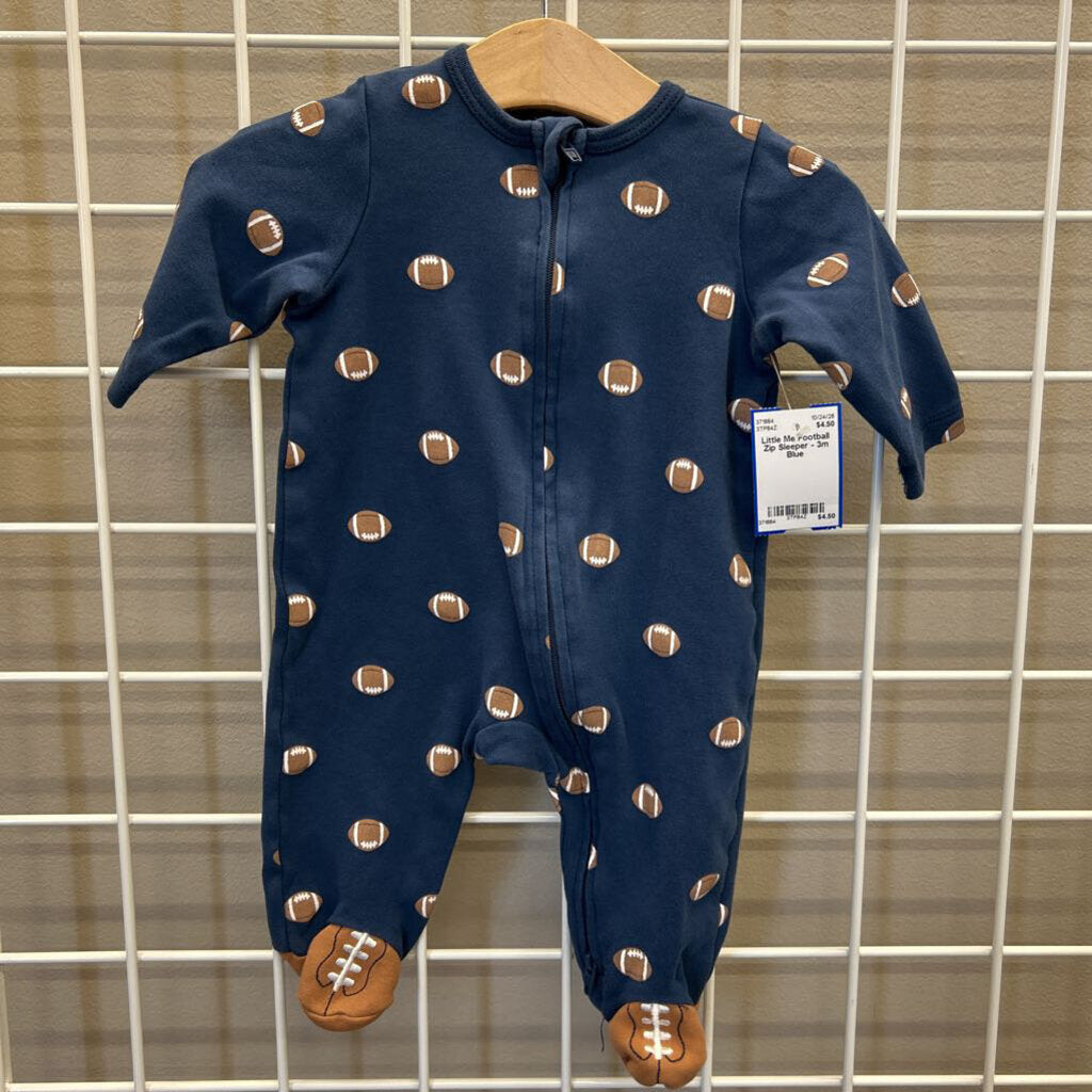 Little Me Football Zip Sleeper - 3m