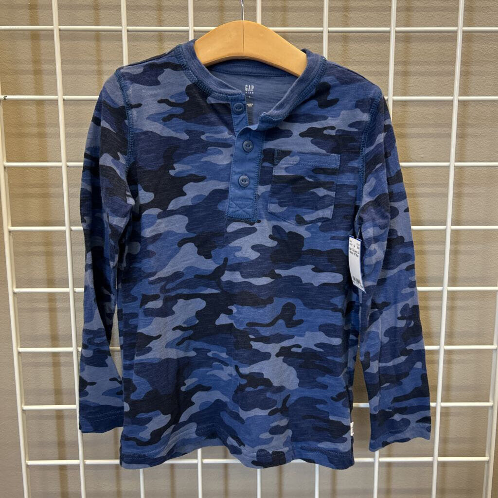Gap Kids Camo LS Henley - 6/7