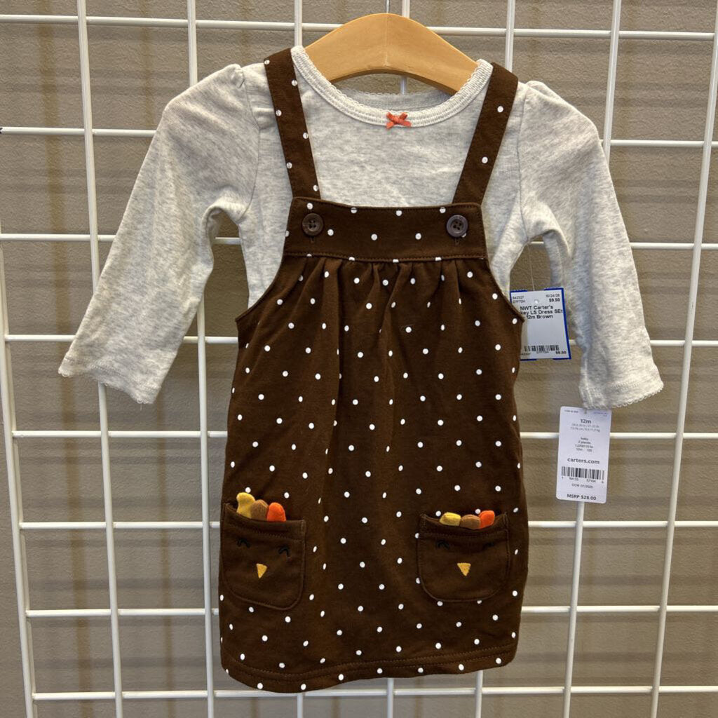 NWT Carter's Turkey LS Dress SEt - 12m