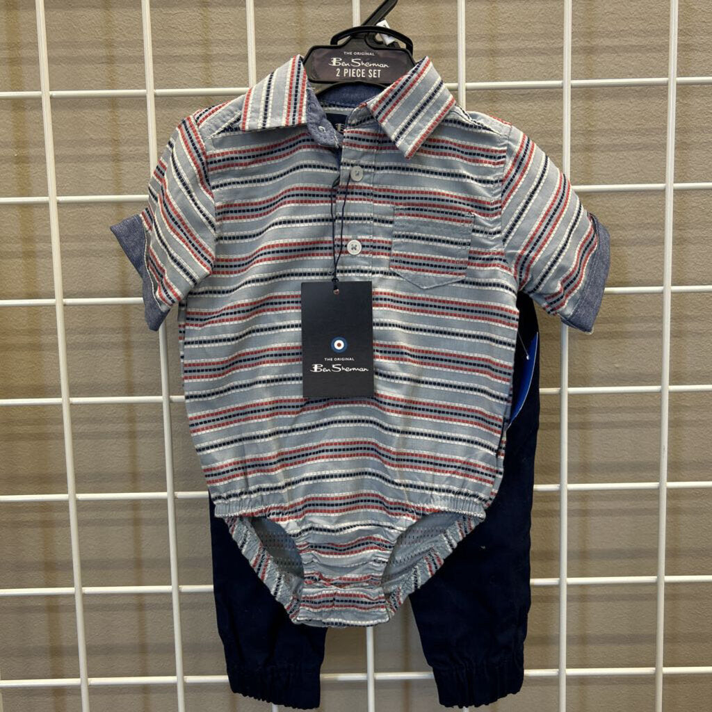 NWT Ben Sherman SS Button Up / Pants Set - 3/6m