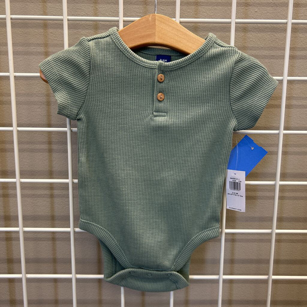 NWT Old Navy SS Henley Onesie - 3/6m