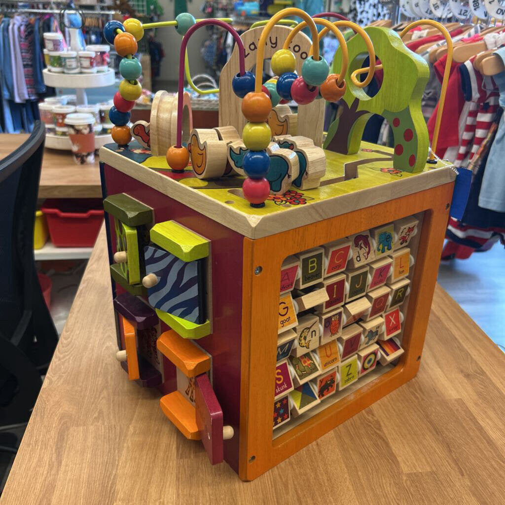 Zany Zoo Wood Activity Cube (mark/wear)