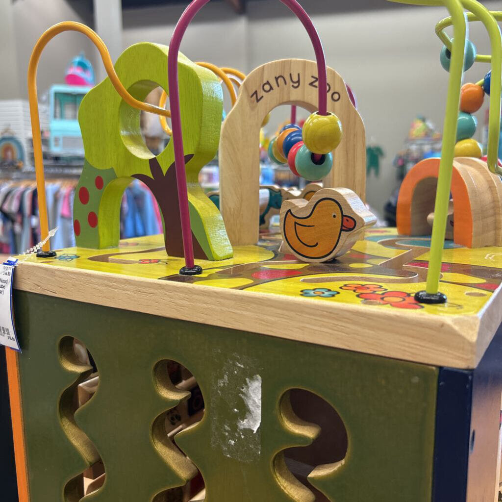 Zany Zoo Wood Activity Cube (mark/wear)