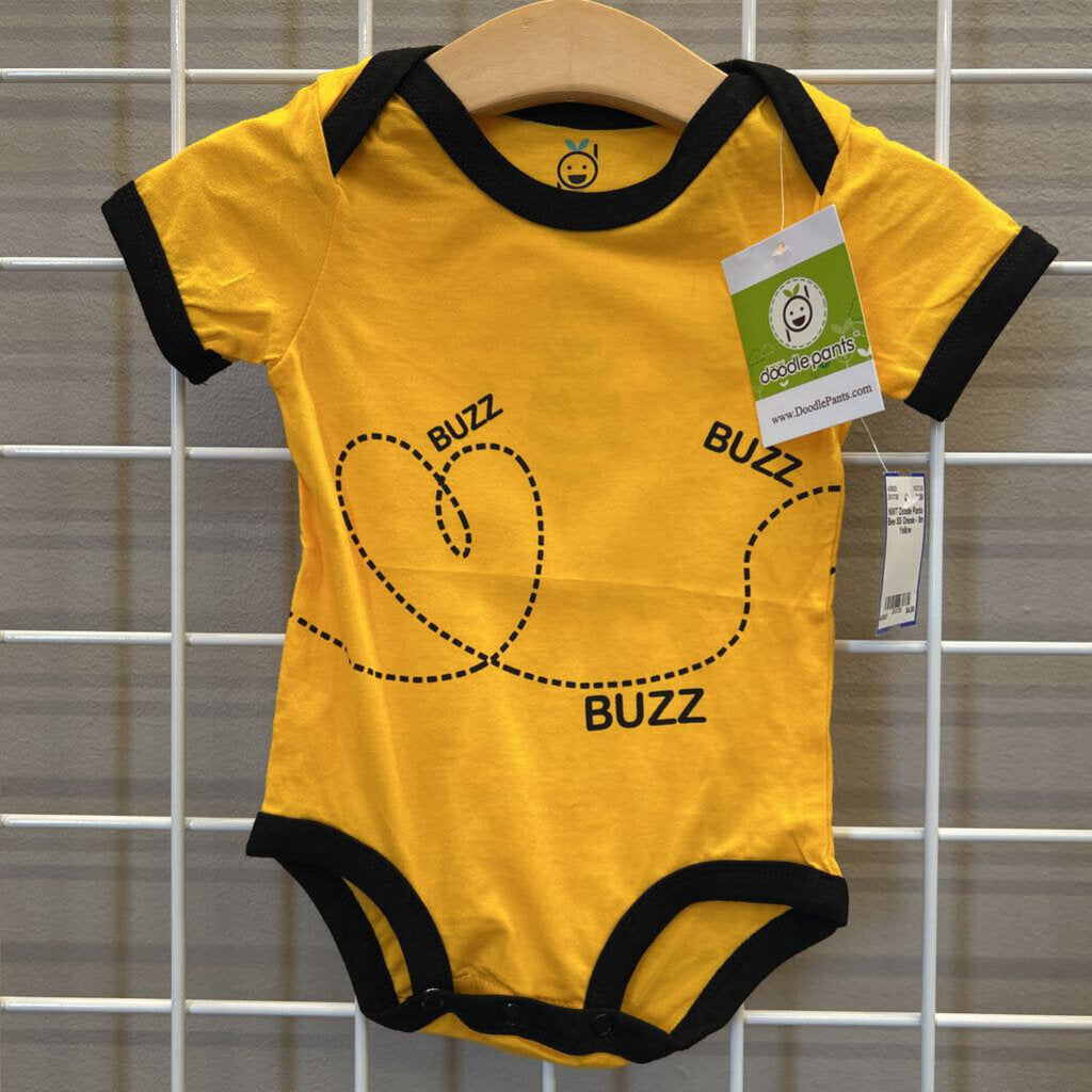 NWT Doodle Pants Bee SS Onesie - 9m