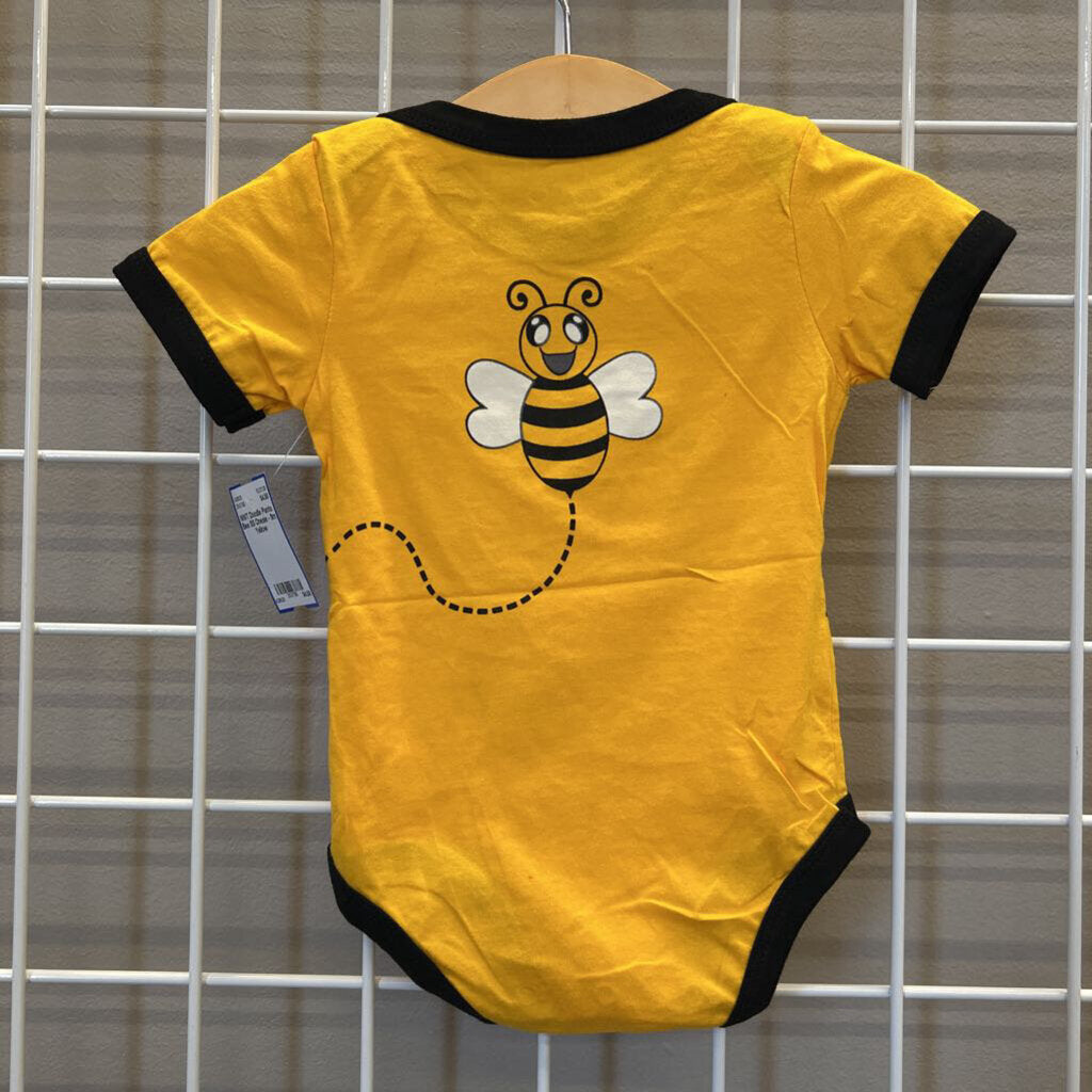 NWT Doodle Pants Bee SS Onesie - 9m