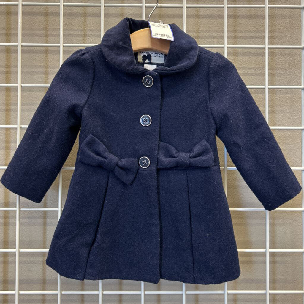 Janie & Jack Pea Coat (wash wear) - 12/18m