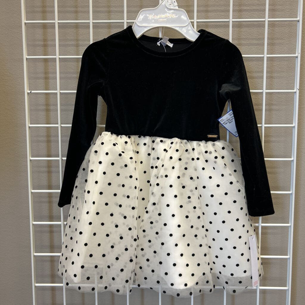 NWT Tahari Velvet Tulle LS Dress - 4