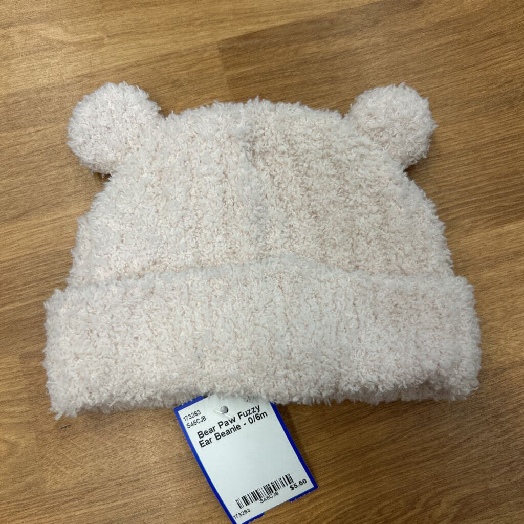 Bear Paw Fuzzy Ear Beanie - 0/6m