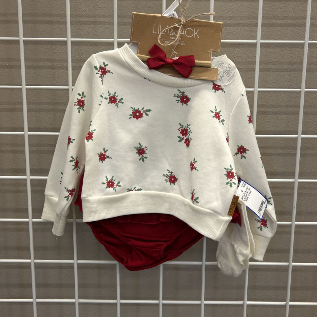 NWT Lila & Jack Floral Four Pc Set - 9/12m