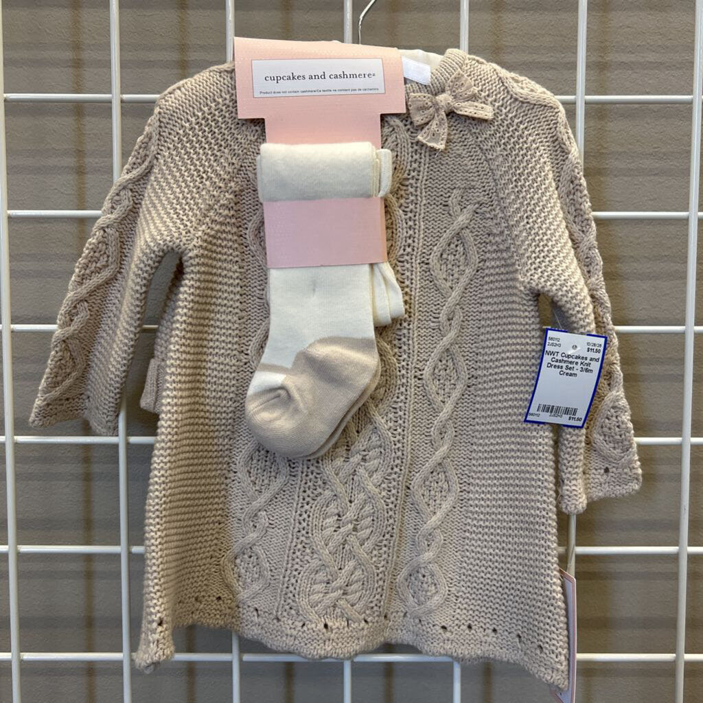 NWT Cupcakes and Cashmere Knit Dress Set - 3/6m