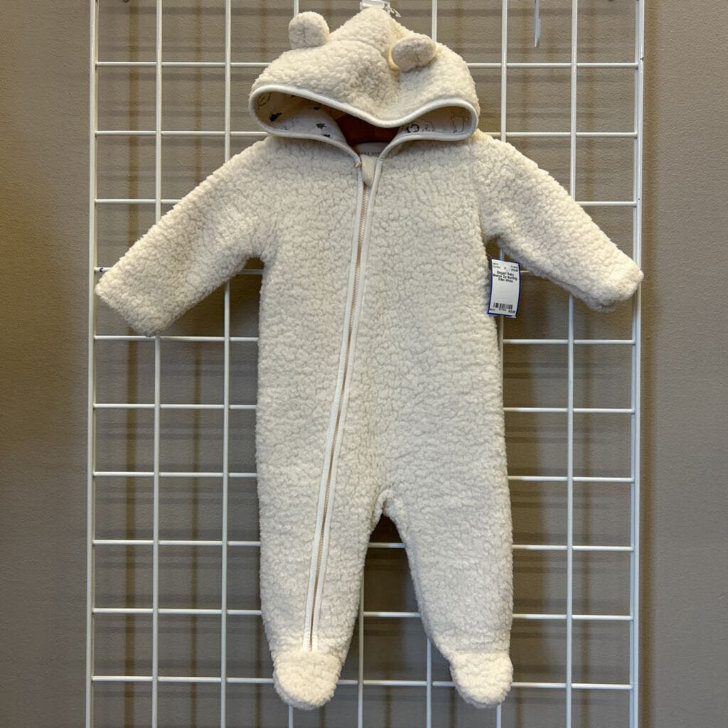 Elegant Baby Sherpa Zip Bunting - 0/6m