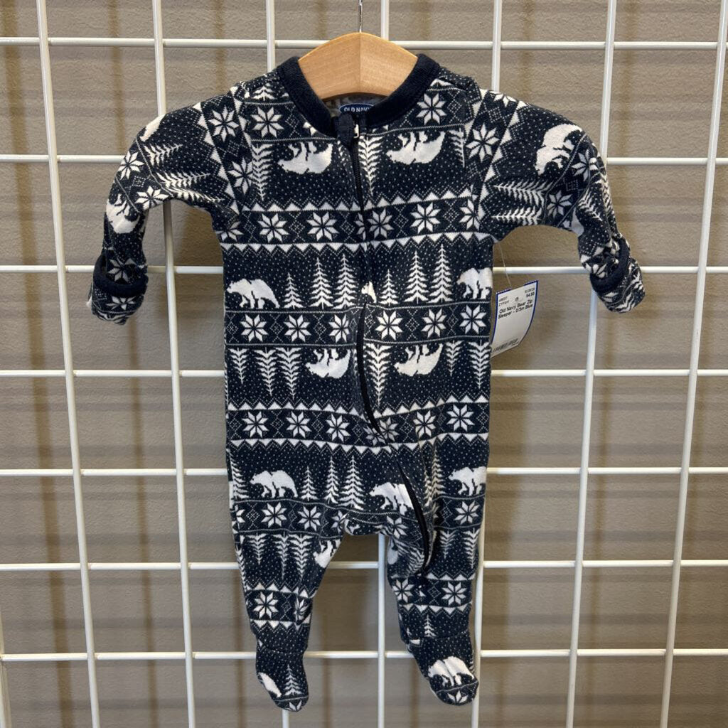 Old Navy Bear Zip Sleeper - 0/3m