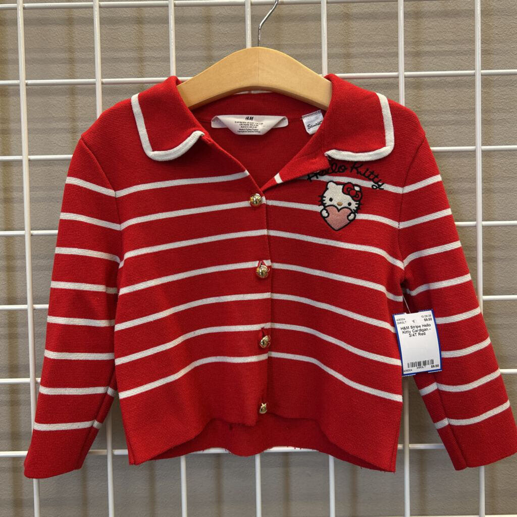 H&M Stripe Hello Kitty Cardigan - 3/4T