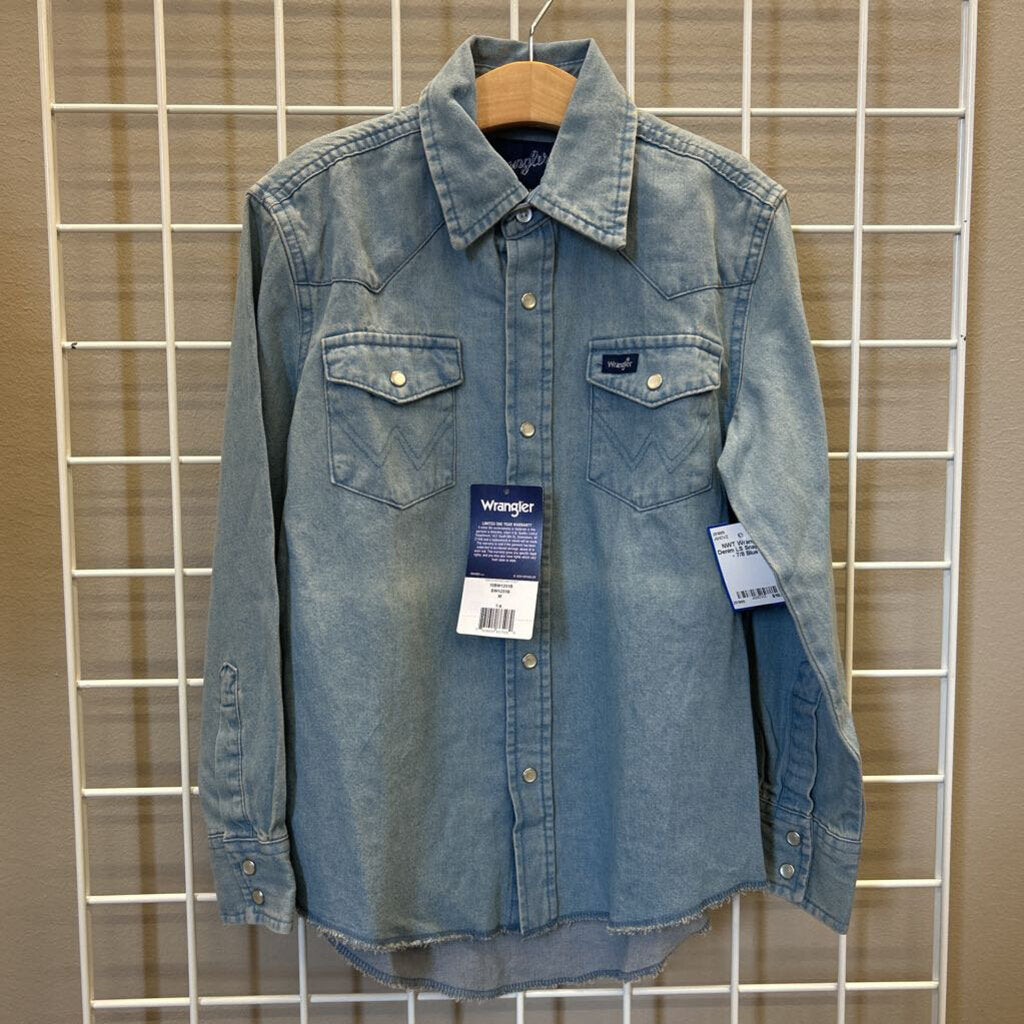 NWT Wrangler Denim LS Snap Top - 7/8