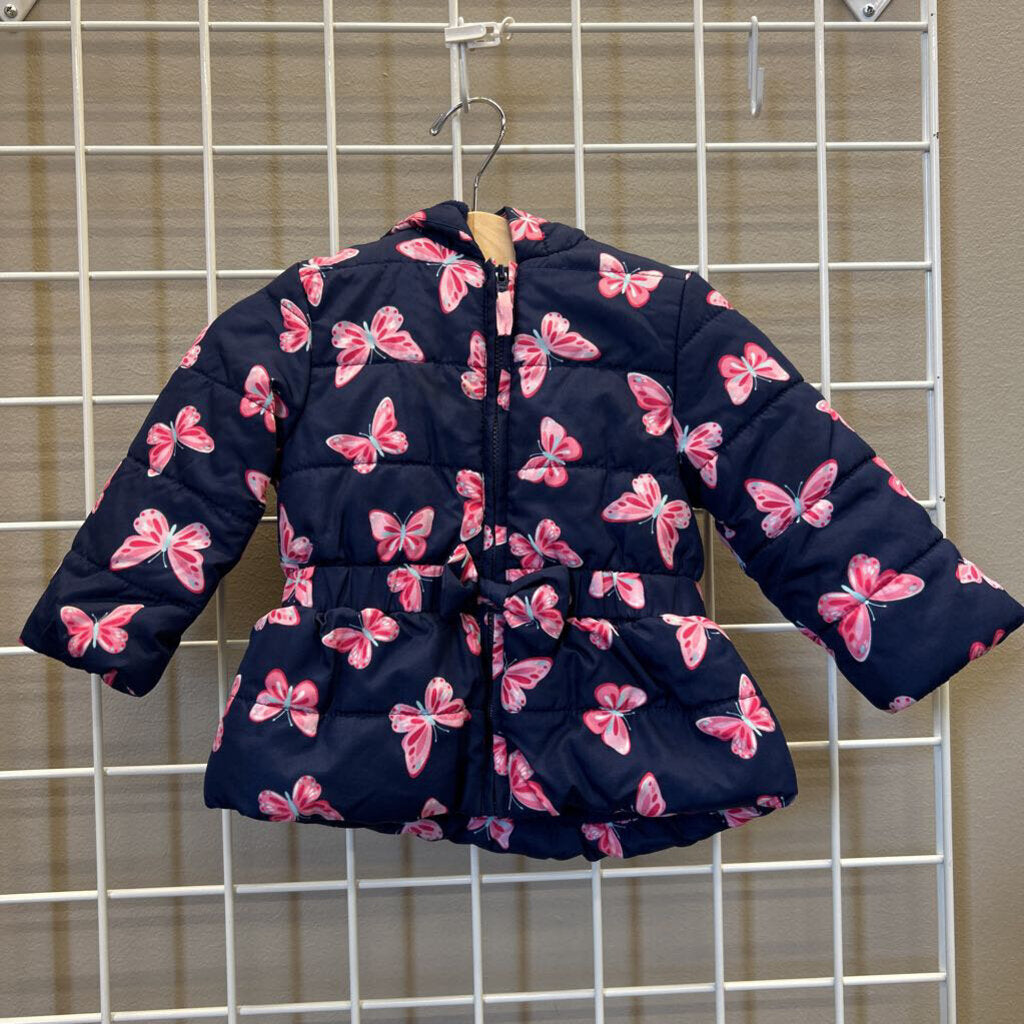 Little Me Butterfly Puffer Jacket - 12m